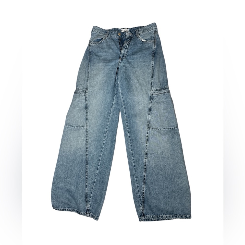 Zara Blue Wide Leg Jeans